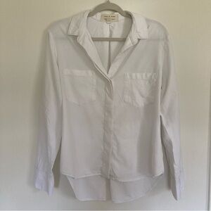 Anthropologie Cloth and Stone classic white button-up split back long sleeve top